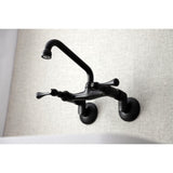 Kingston Two-Handle 2-Hole Wall Mount Kitchen Faucet