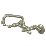 Kingston Two-Handle 2-Hole Wall Mount Kitchen Faucet