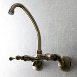 Kingston Two-Handle 2-Hole Wall Mount Kitchen Faucet