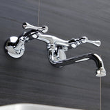 Kingston Double-Handle 2-Hole Wall Mount Bathroom Faucet