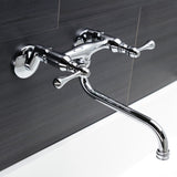 Kingston Double-Handle 2-Hole Wall Mount Bathroom Faucet