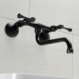 Kingston Double-Handle 2-Hole Wall Mount Bathroom Faucet