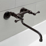 Kingston Double-Handle 2-Hole Wall Mount Bathroom Faucet