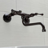 Kingston Double-Handle 2-Hole Wall Mount Bathroom Faucet