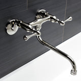 Kingston Double-Handle 2-Hole Wall Mount Bathroom Faucet