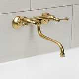 Kingston Double-Handle 2-Hole Wall Mount Bathroom Faucet