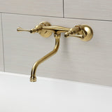 Kingston Double-Handle 2-Hole Wall Mount Bathroom Faucet