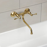 Kingston Double-Handle 2-Hole Wall Mount Bathroom Faucet