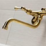 Kingston Double-Handle 2-Hole Wall Mount Bathroom Faucet