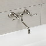 Kingston Double-Handle 2-Hole Wall Mount Bathroom Faucet