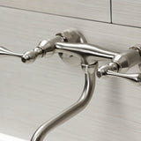 Kingston Double-Handle 2-Hole Wall Mount Bathroom Faucet