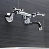 Kingston Double-Handle 2-Hole Wall Mount Bathroom Faucet