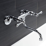 Kingston Double-Handle 2-Hole Wall Mount Bathroom Faucet