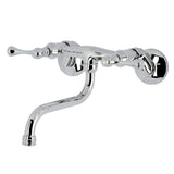 Kingston Double-Handle 2-Hole Wall Mount Bathroom Faucet