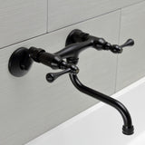 Kingston Double-Handle 2-Hole Wall Mount Bathroom Faucet