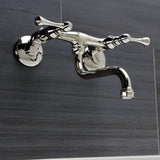 Kingston Double-Handle 2-Hole Wall Mount Bathroom Faucet