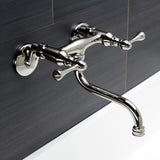 Kingston Double-Handle 2-Hole Wall Mount Bathroom Faucet