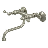 Kingston Double-Handle 2-Hole Wall Mount Bathroom Faucet