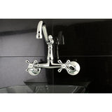 Vintage Two-Handle 2-Hole Wall Mount Kitchen Faucet