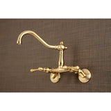 Vintage Two-Handle 2-Hole Wall Mount Kitchen Faucet