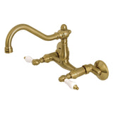 Vintage Two-Handle 2-Hole Wall Mount Kitchen Faucet