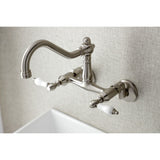 Vintage Two-Handle 2-Hole Wall Mount Kitchen Faucet