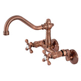 Vintage Two-Handle 2-Hole Wall Mount Kitchen Faucet