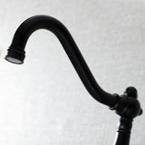 Vintage Double-Handle 2-Hole Wall Mount Bathroom Faucet