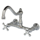 Vintage Two-Handle 2-Hole Wall Mount Bathroom Faucet