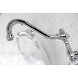 Vintage Double-Handle 2-Hole Wall Mount Bathroom Faucet