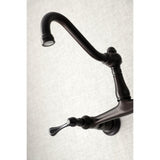 Vintage Double-Handle 2-Hole Wall Mount Bathroom Faucet