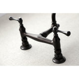 Vintage Double-Handle 2-Hole Wall Mount Bathroom Faucet