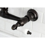 Vintage Double-Handle 2-Hole Wall Mount Bathroom Faucet