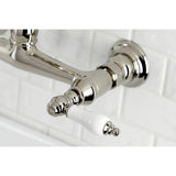 Vintage Double-Handle 2-Hole Wall Mount Bathroom Faucet