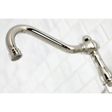 Vintage Double-Handle 2-Hole Wall Mount Bathroom Faucet