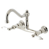 Vintage Double-Handle 2-Hole Wall Mount Bathroom Faucet