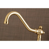 Vintage Double-Handle 2-Hole Wall Mount Bathroom Faucet