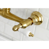 Vintage Double-Handle 2-Hole Wall Mount Bathroom Faucet