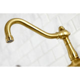 Vintage Double-Handle 2-Hole Wall Mount Bathroom Faucet