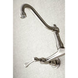 Vintage Double-Handle 2-Hole Wall Mount Bathroom Faucet