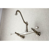 Vintage Double-Handle 2-Hole Wall Mount Bathroom Faucet