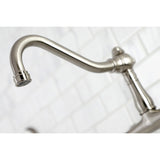 Vintage Double-Handle 2-Hole Wall Mount Bathroom Faucet