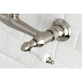 Vintage Double-Handle 2-Hole Wall Mount Bathroom Faucet