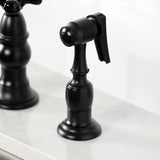 Duchess Two-Handle 4-Hole Deck Mount Bridge Kitchen Faucet with Brass Side Sprayer