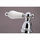 Restoration Two-Handle 4-Hole Deck Mount Bridge Kitchen Faucet with Brass Side Sprayer