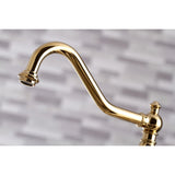 Restoration Two-Handle 4-Hole Deck Mount Bridge Kitchen Faucet with Brass Side Sprayer