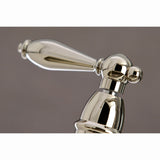 Restoration Two-Handle 4-Hole Deck Mount Bridge Kitchen Faucet with Brass Side Sprayer