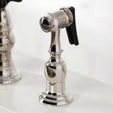 Duchess Two-Handle 4-Hole Deck Mount Bridge Kitchen Faucet with Brass Side Sprayer