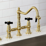 Duchess Two-Handle 4-Hole Deck Mount Bridge Kitchen Faucet with Brass Side Sprayer