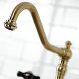 Duchess Two-Handle 4-Hole Deck Mount Bridge Kitchen Faucet with Brass Side Sprayer